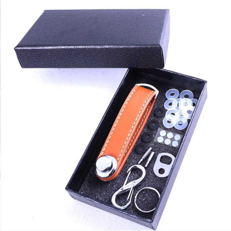 ERCRYSTO Compact Key Holder - Stylish & Practical Pocket Key Organizer With Secure Locking Mechanism. (Brown) - Image 2